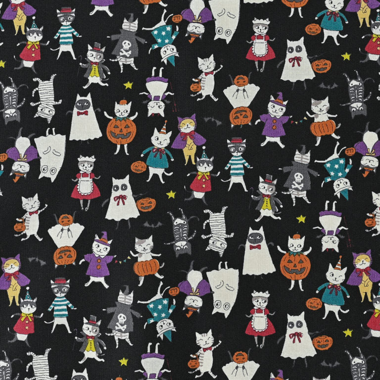 Japan | Seasonal cats halloween 貓貓萬聖節 | cotton printed sheeting 純棉