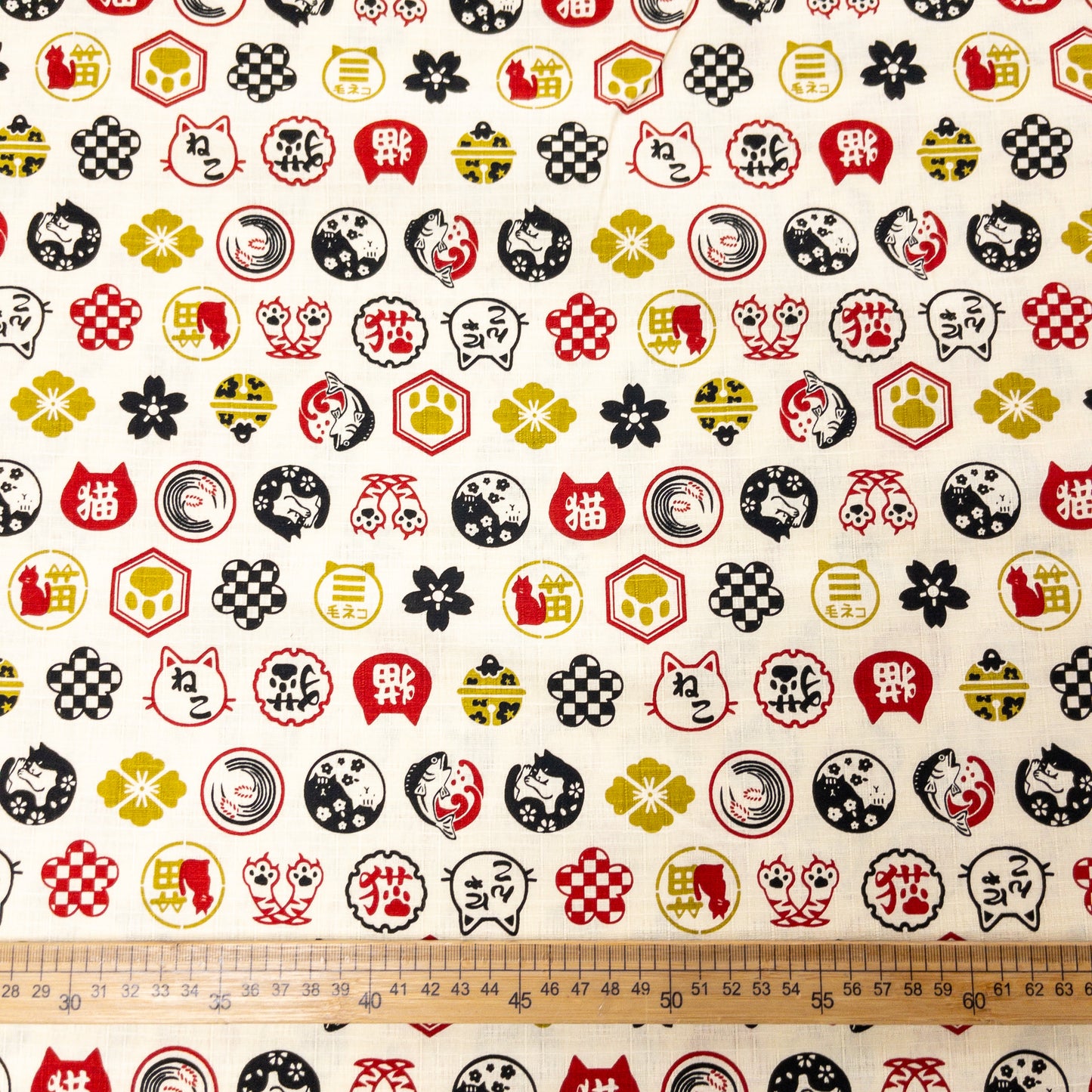 Japan | 和風貓貓圖案 | cotton printed dobby 純棉竹節
