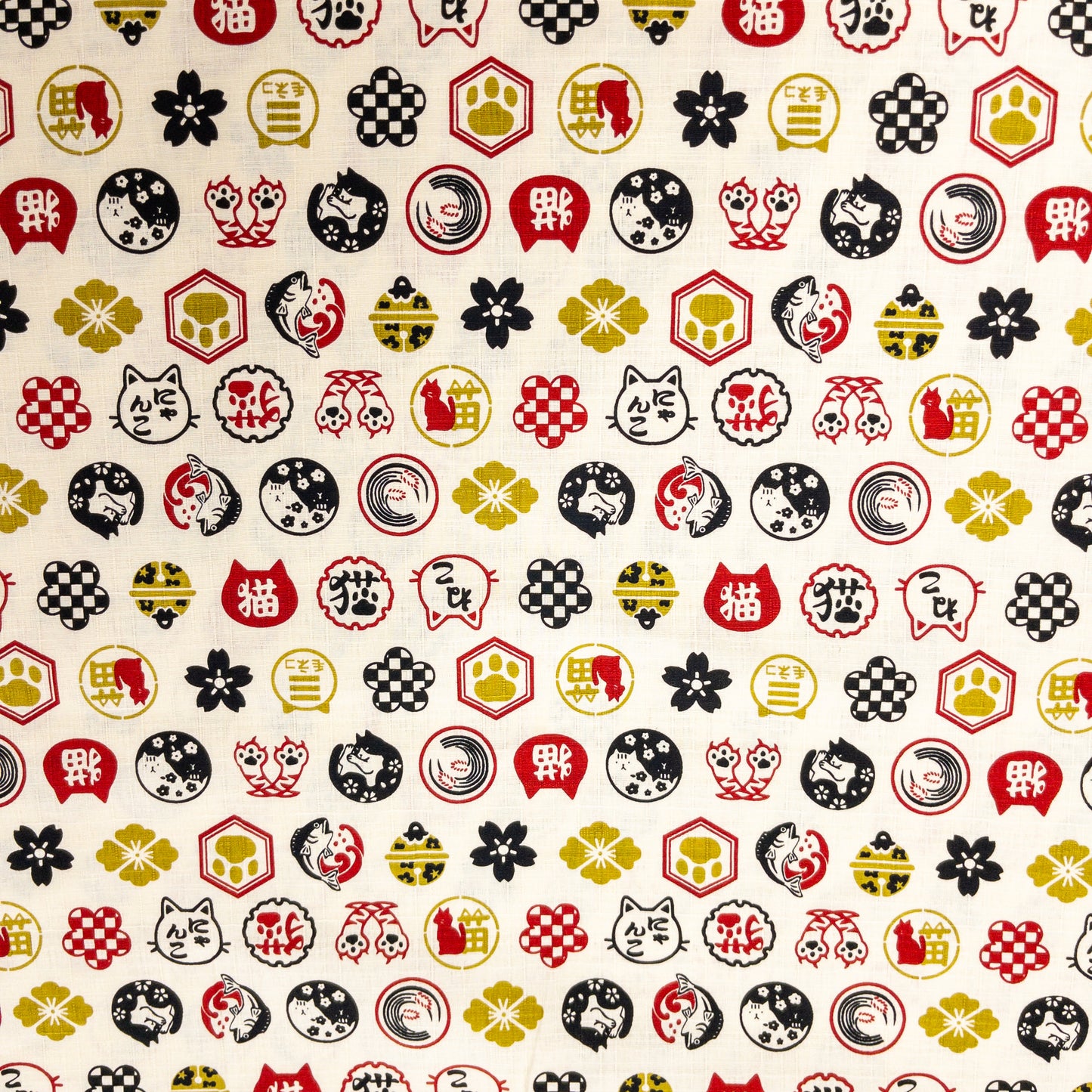 Japan | 和風貓貓圖案 | cotton printed dobby 純棉竹節