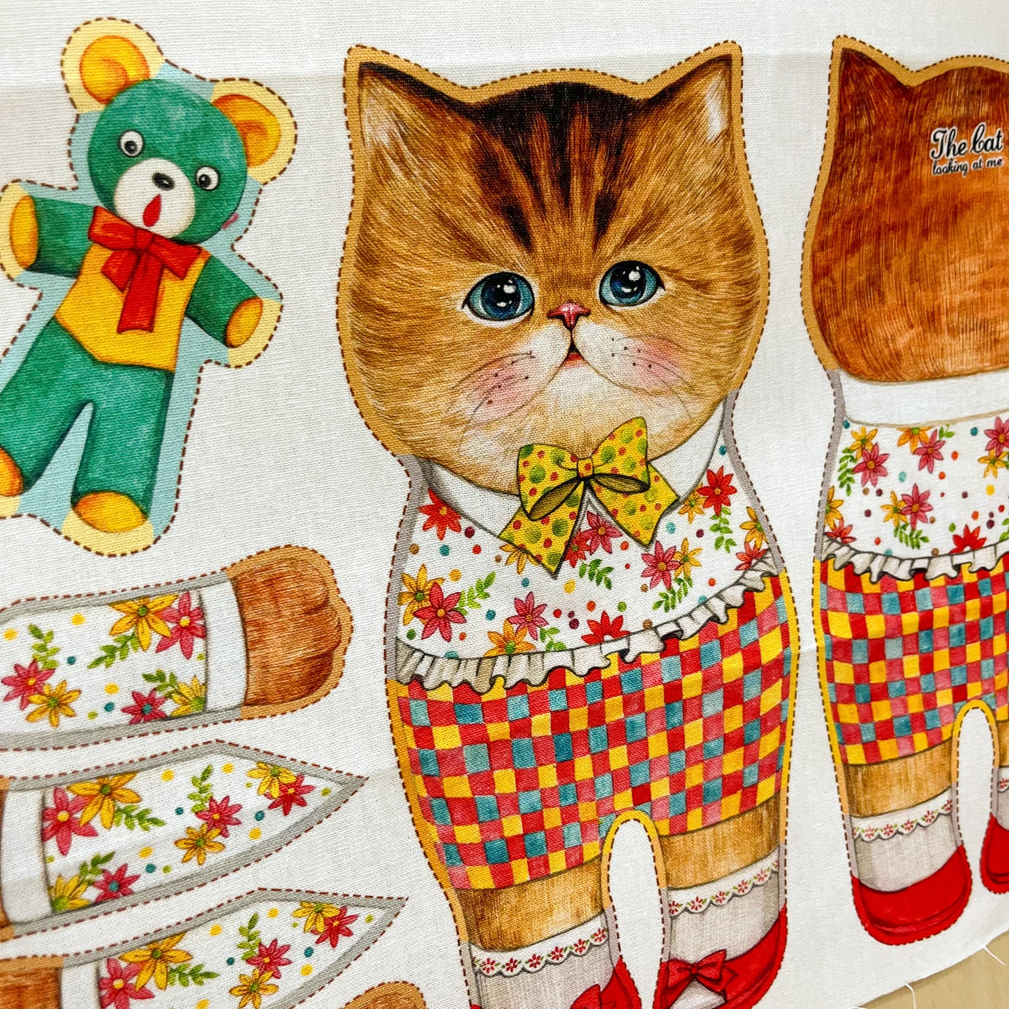 Unclecat 貓叔叔 | diy fabric for making cat doll "Check" | cotton linen 棉麻