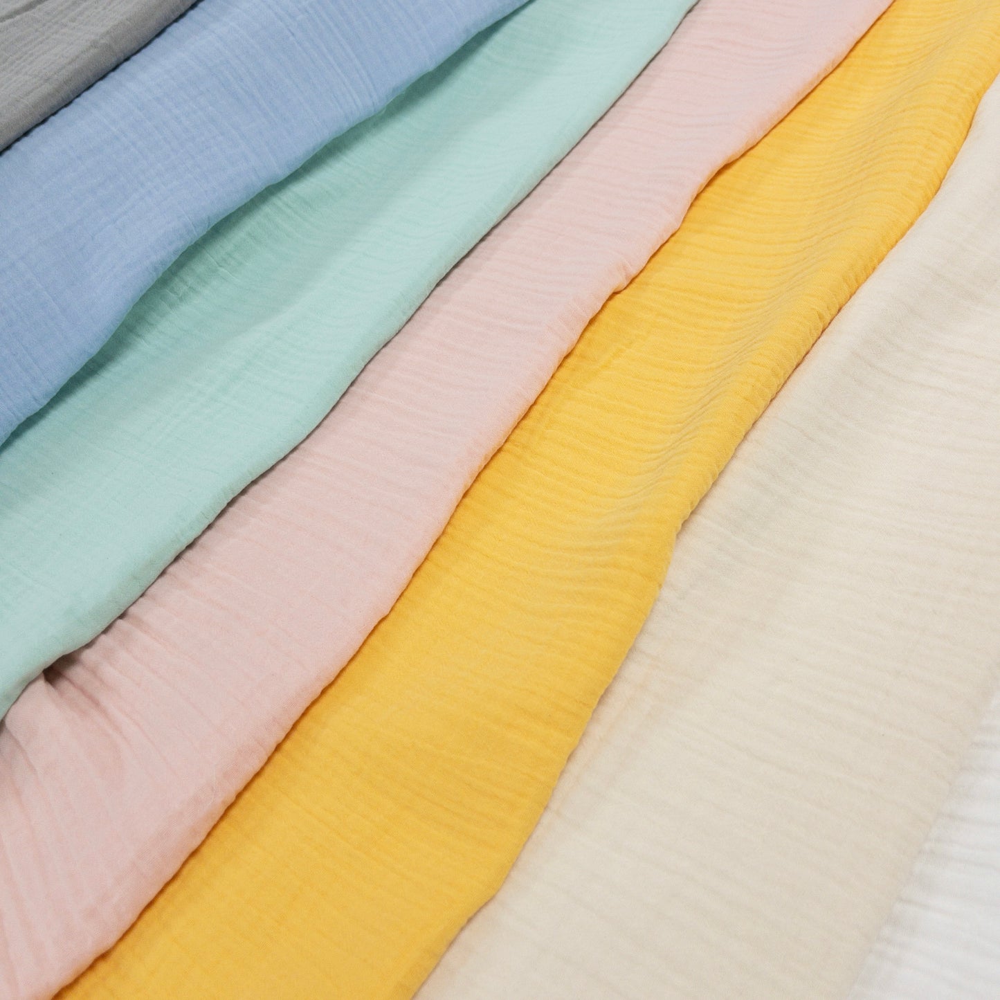 Korea | wrinkle soft double gauze 皺紋加工柔軟純色二重紗