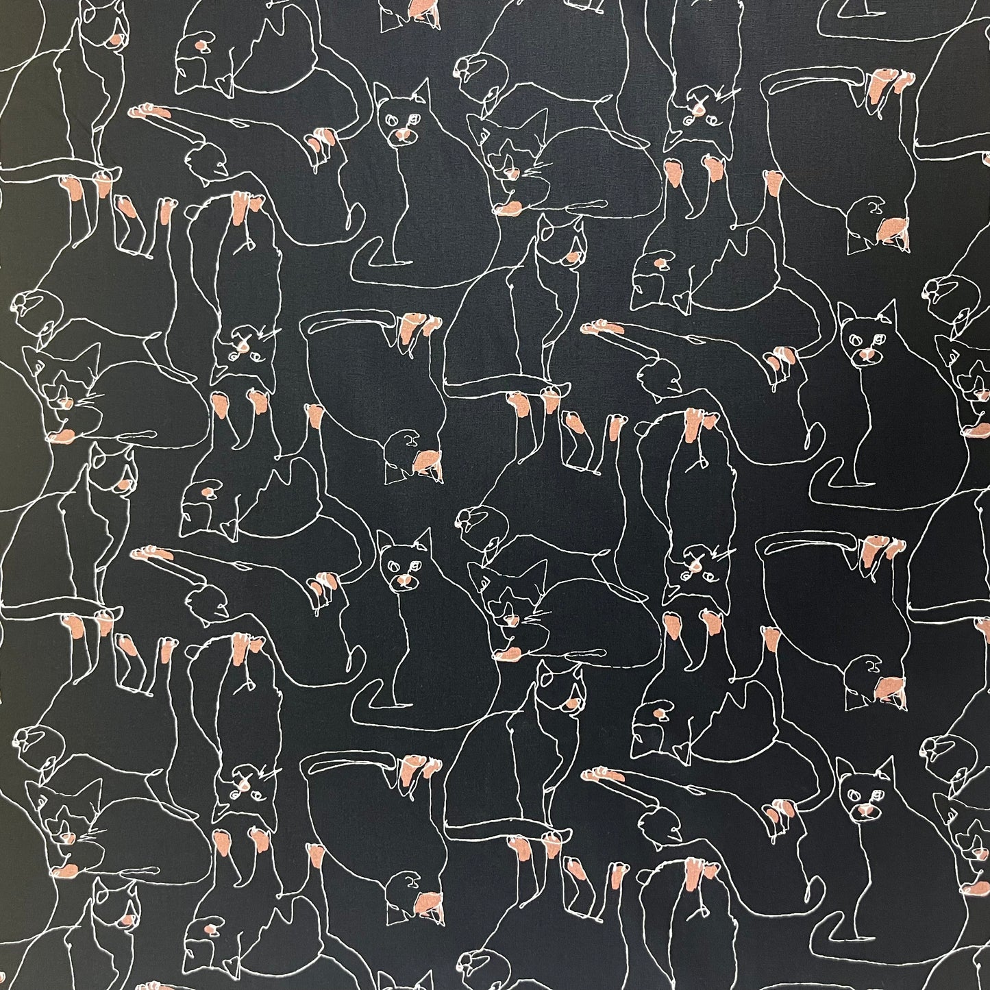 Japan | cat line 貓貓線條 | cotton printed 40s 純棉