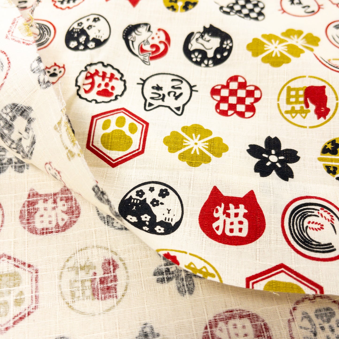 Japan | 和風貓貓圖案 | cotton printed dobby 純棉竹節