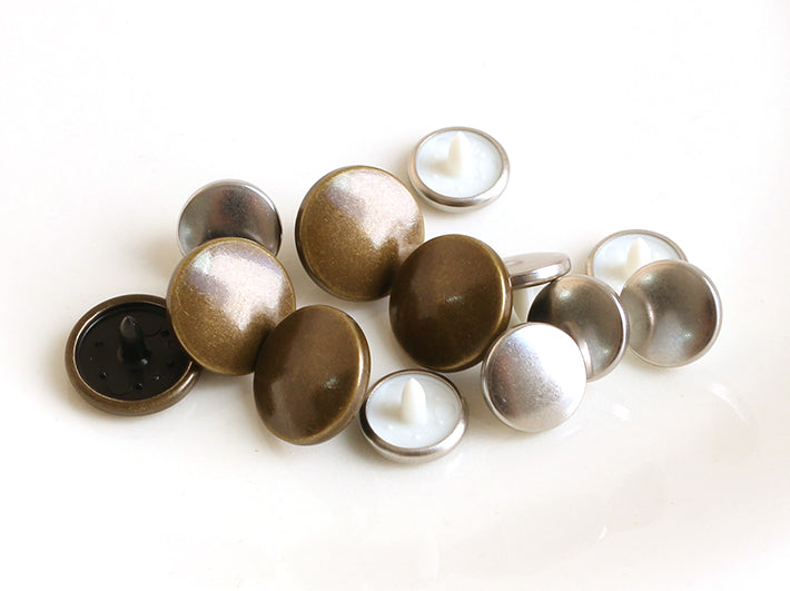 Metal color rubber snap press machine button 5 colors 13mm - 6 pairs 金屬色機用膠啪鈕 5色 13mm - 6對 (需使用打鈕機)