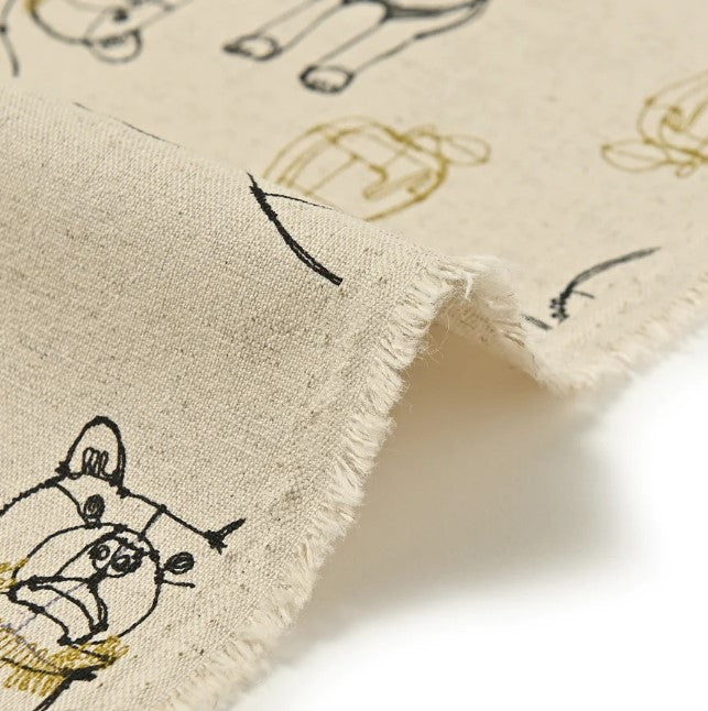 +HAyU fabric | HAyU BEAR | cotton linen printed canvas