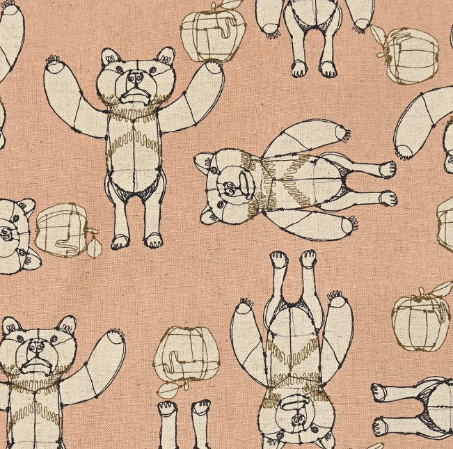 ＋HAyU fabric | HAyU BEAR | cotton linen printed canvas 棉麻