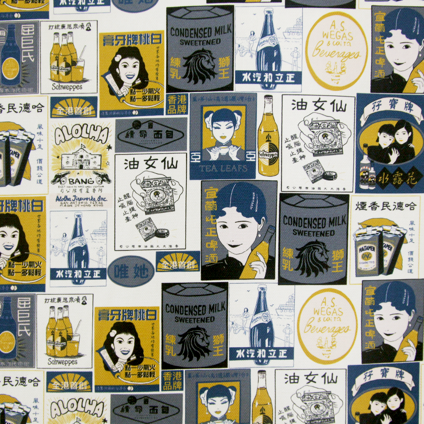 【K‧T FABRIC】懷舊海報 Nostalgic poster cotton printed canvas 純棉帆布