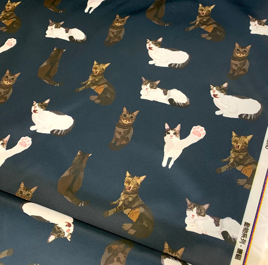 【K‧T FABRIC】唐貓 cute moggie waterproof fabric 防水布