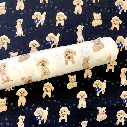 【K‧T FABRIC】貴婦狗 poodle cotton printed sheeting 純棉