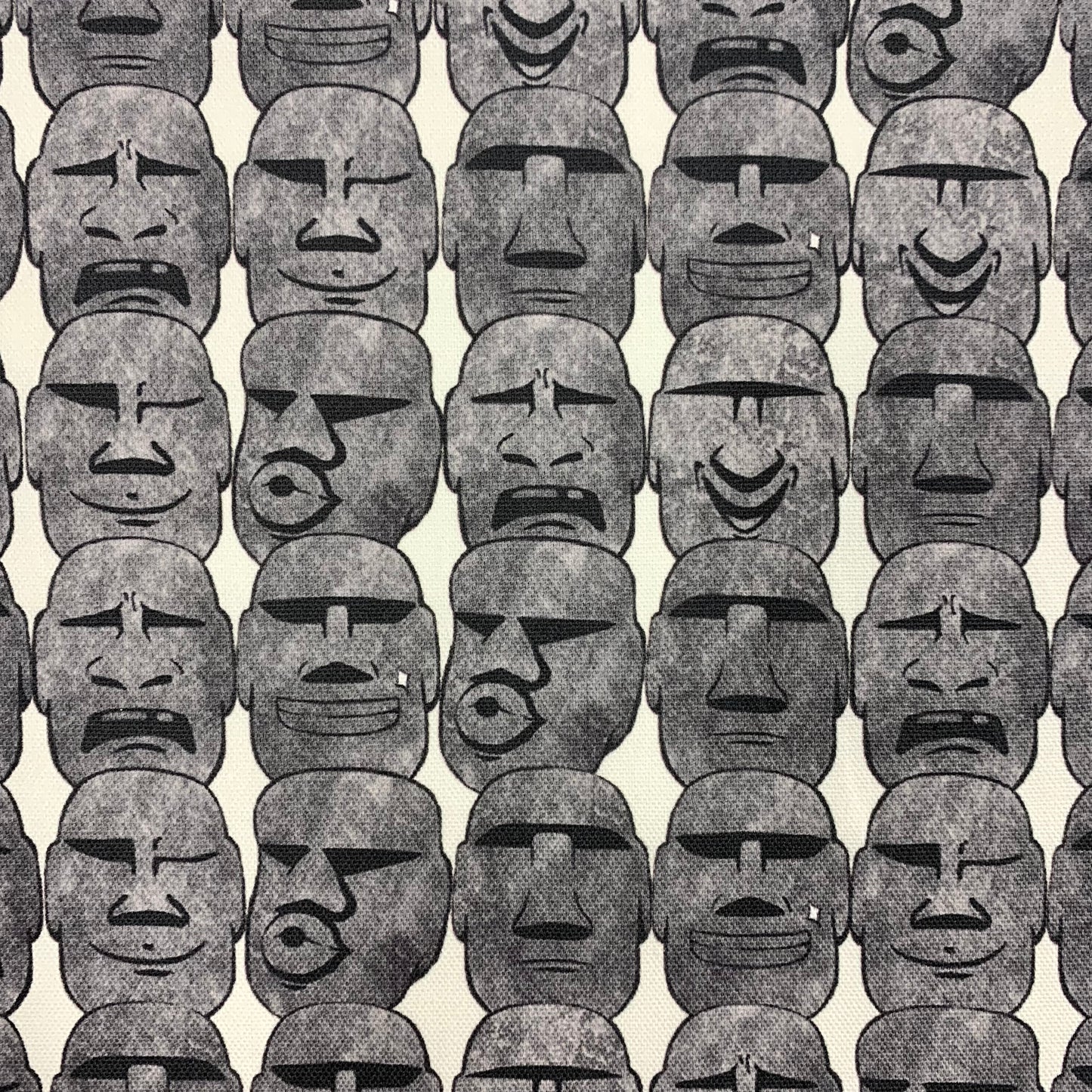 【K‧T FABRIC】摩艾石像 Moai emoji cotton printed oxford 純棉