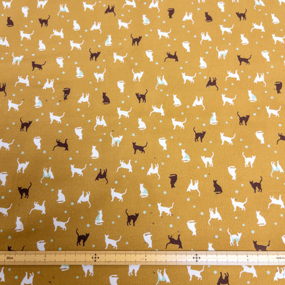 Japan | cats 貓貓波點 | cotton printed corduroy 薄燈芯絨