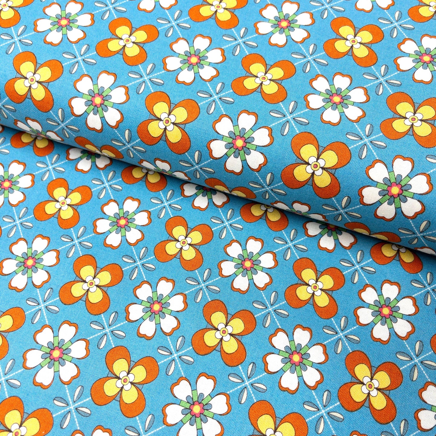 Japan | retro flower pattern 復古花圖案 | cotton printed sheeting 純棉