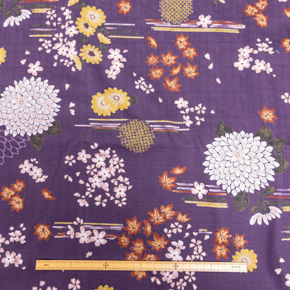 kobayashi | chrysanthemum cherry blossom maple 菊花櫻花和楓葉 | cotton poplin 竹節棉