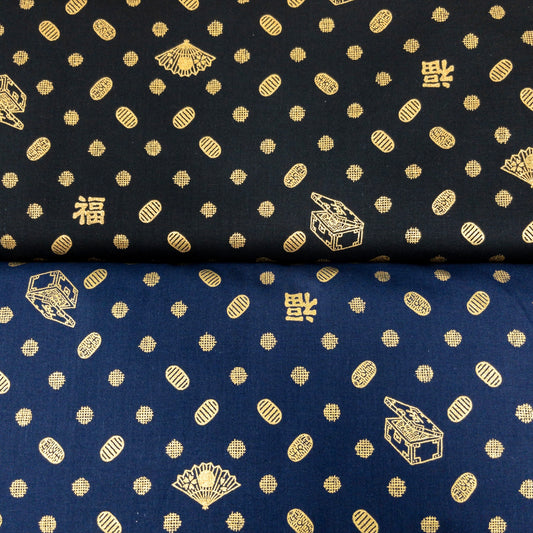 Japan | gilded coins 燙金金幣 | cotton printed sheeting 純棉