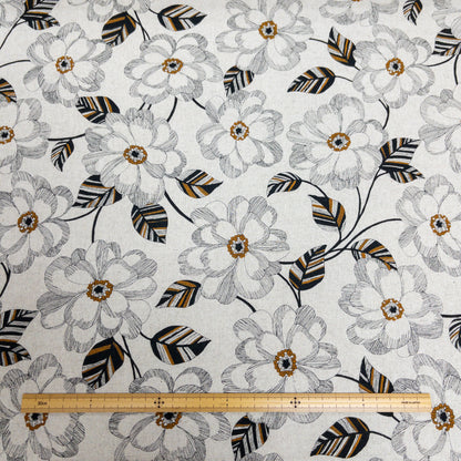 Japan | flowers 鋼筆線條大花 | cotton linen 棉麻