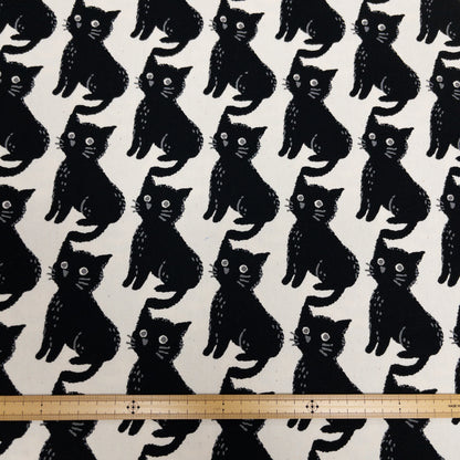Japan | black grey cat 黑貓灰貓 | cotton printed oxford 純棉