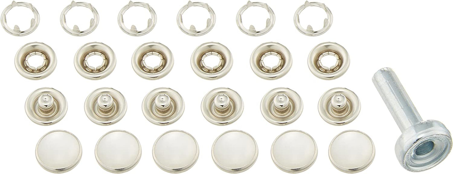 Clover pearl prong snap button 12mm 6pcs with tools 珠面五爪扣+打鈕工具 12mm 6對