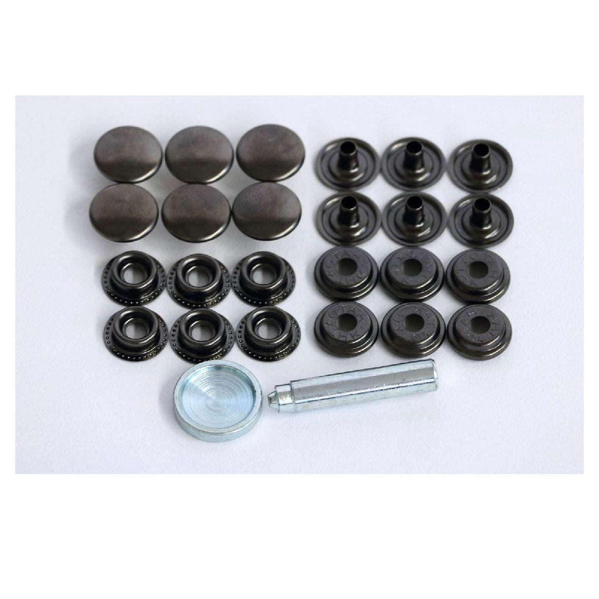 Clover strong metal snap button 15mm 6pcs with tools 強力金屬四合鈕 啪鈕 +打鈕工具 15mm 6對