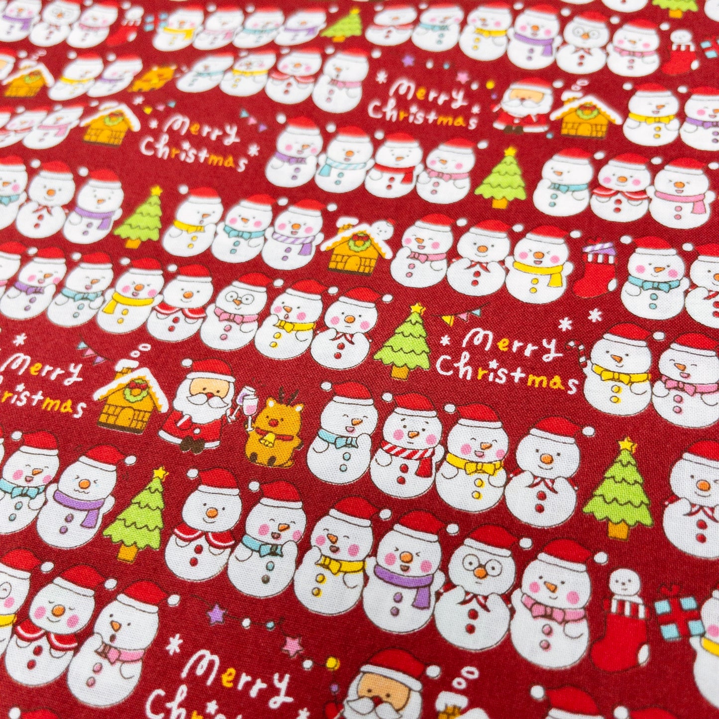 Japan | christmas snowman 聖誕雪人 | cotton printed sheeting 純棉