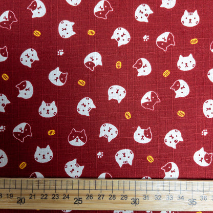 Japan | japanese coins cat 錢幣貓貓 | cotton printed dobby 竹節棉
