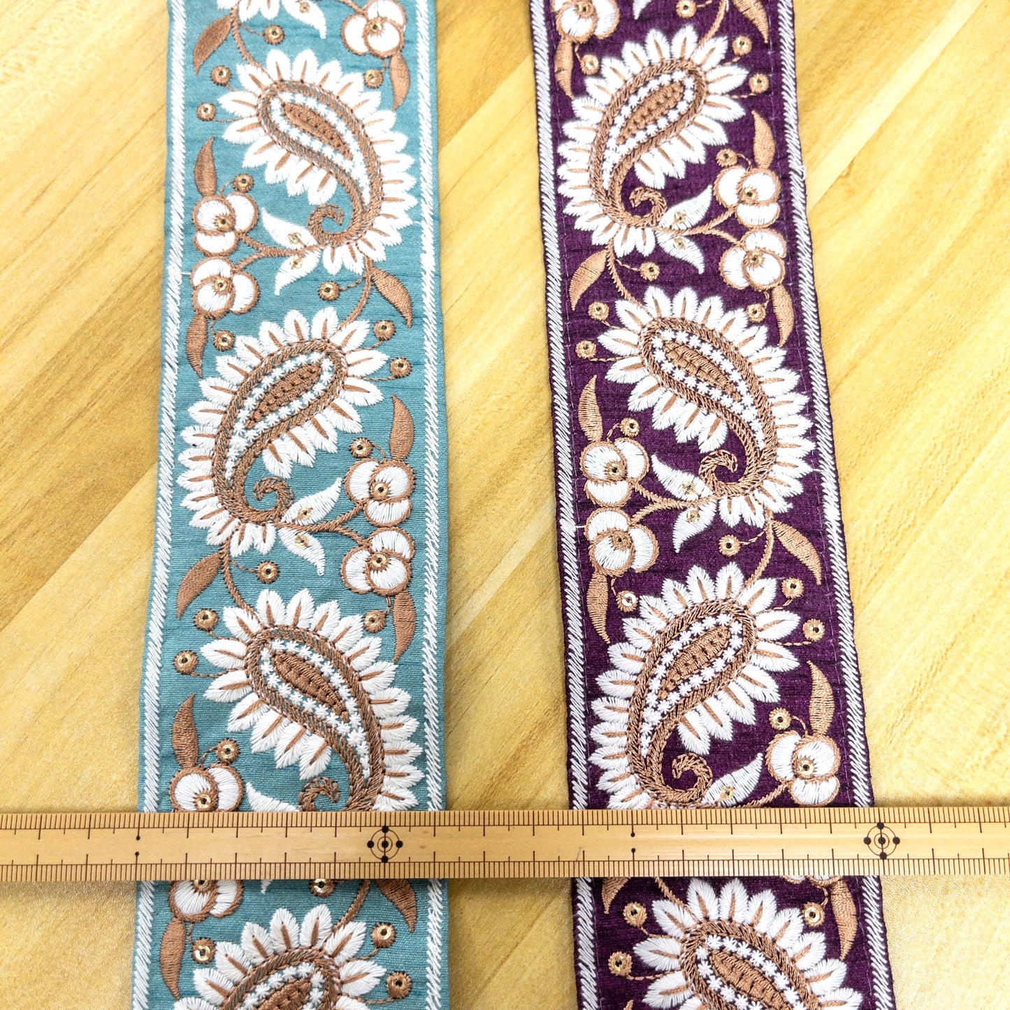 embroidery webbing 刺繡帶 | border paisley prints 邊框腰果花 6.3cm