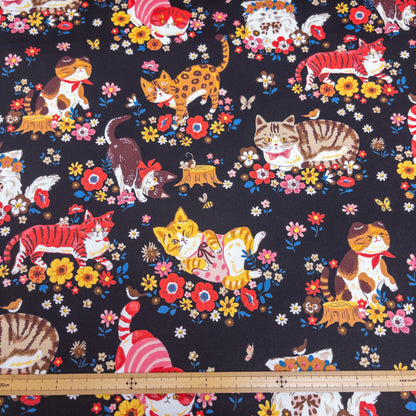 Japan | spring cat 花蝴蝶貓貓 | cotton printed oxford 純棉