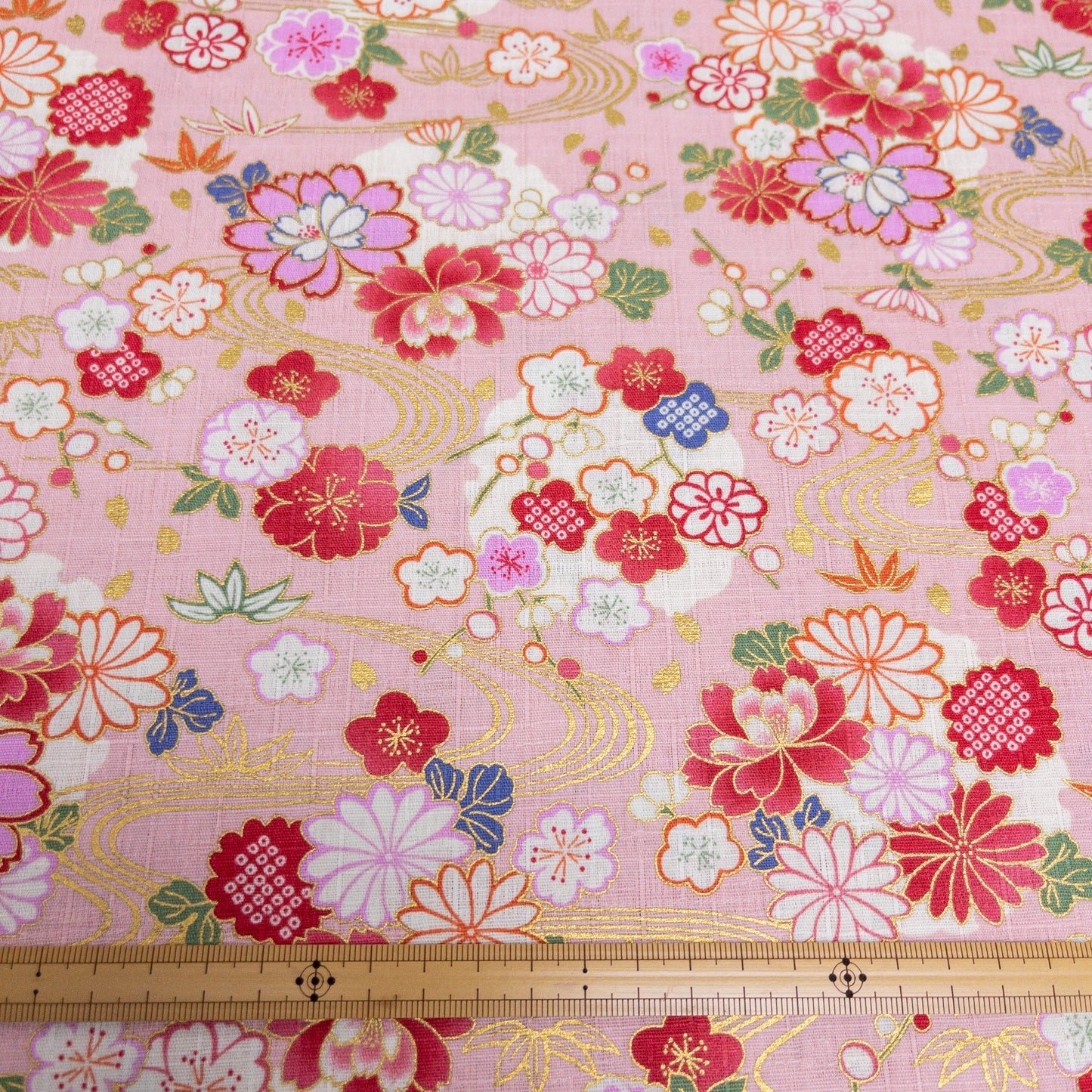 Japan | japanese hot stamping water pattern 燙金和風水紋花 | cotton printed poplin 竹節純棉