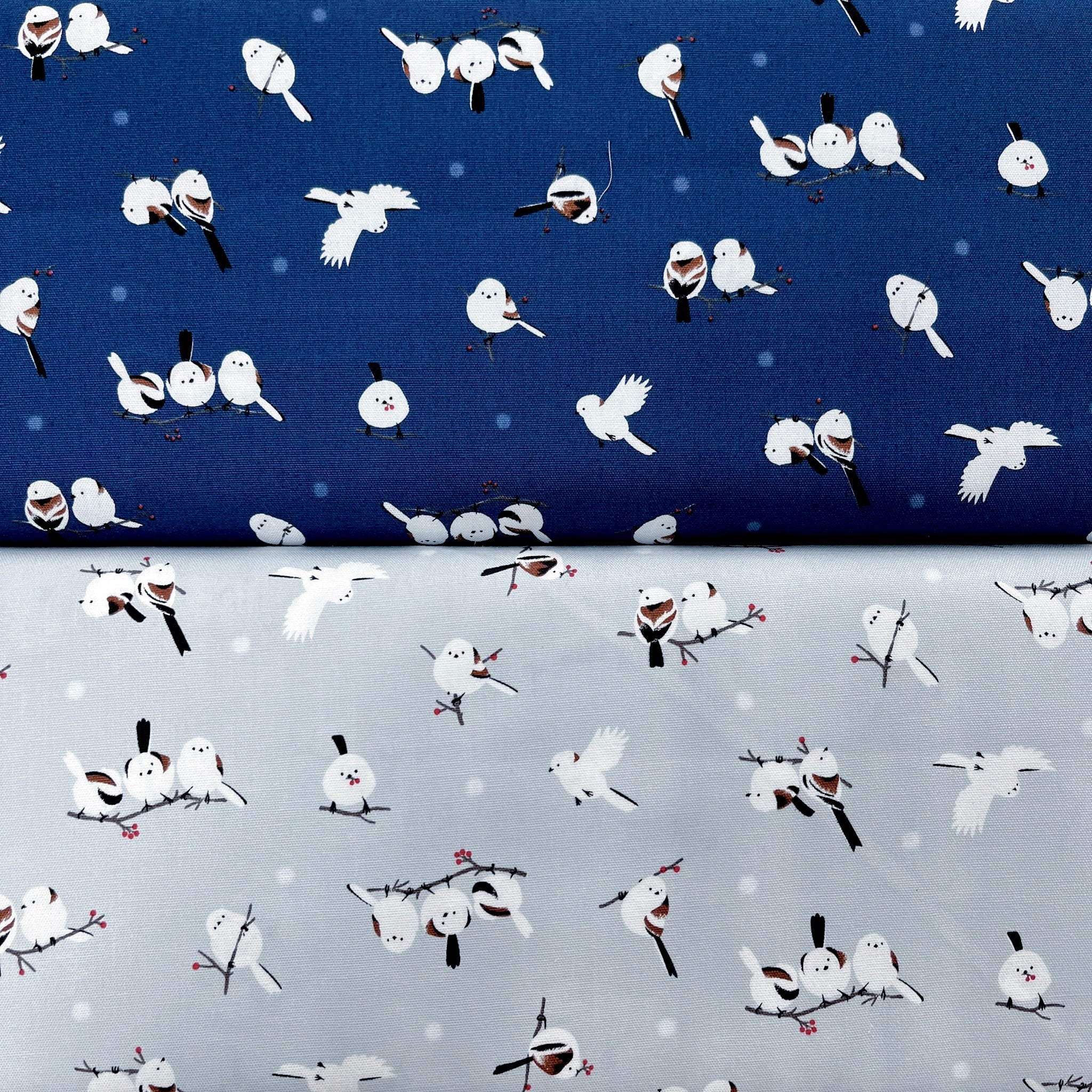 Japan | long-tailed tit 北海道小鳥「雪之妖精」 | cotton printed 