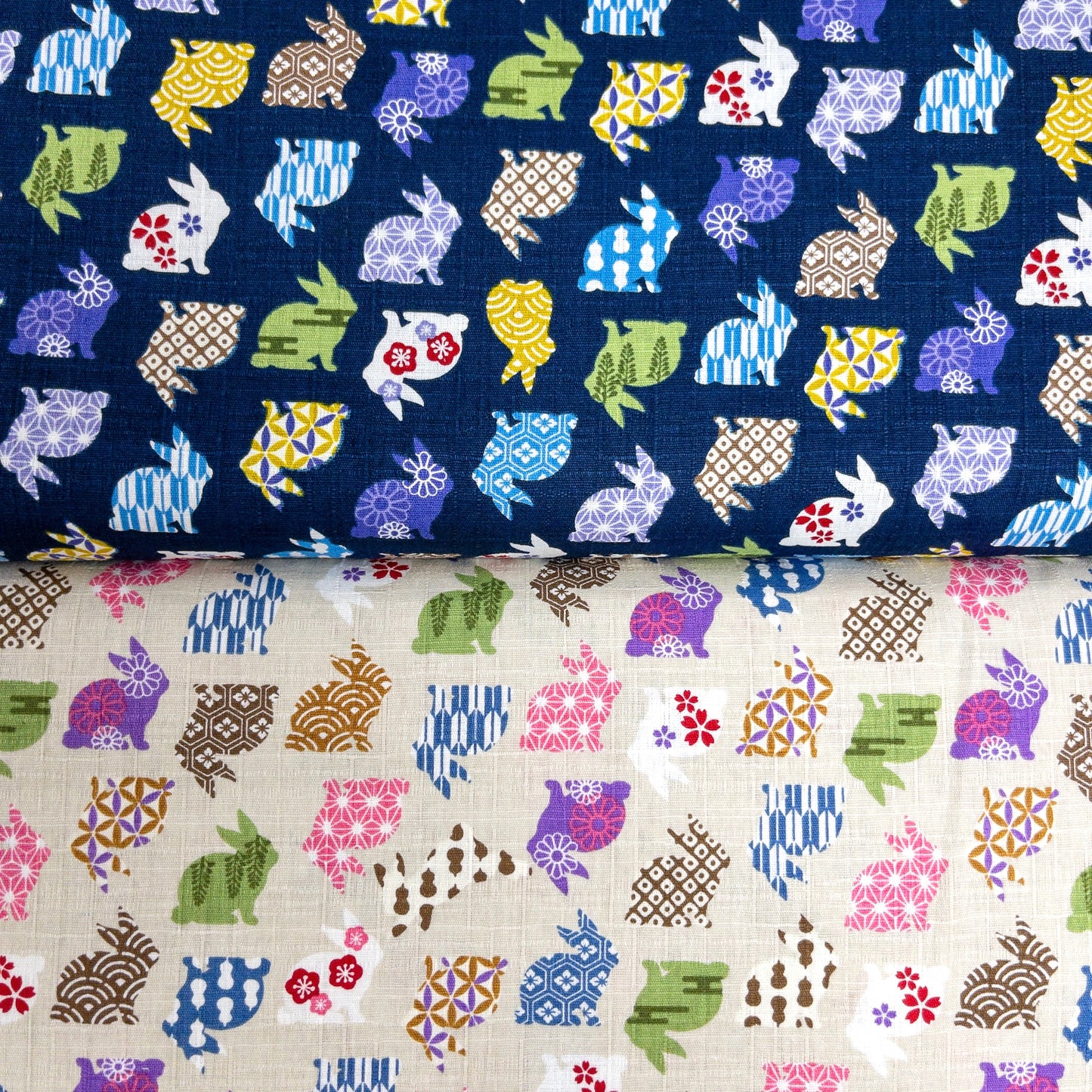 Japan | Japanese pattern rabbit 和風兔 | cotton printed dobby 純棉竹節