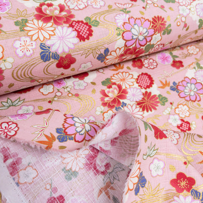 Japan | japanese hot stamping water pattern 燙金和風水紋花 | cotton printed poplin 竹節純棉