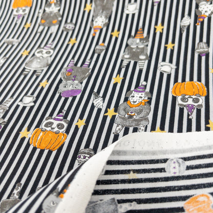 Japan | Halloween stripe cat 萬聖節間條貓貓 | cotton printed sheeting 純棉