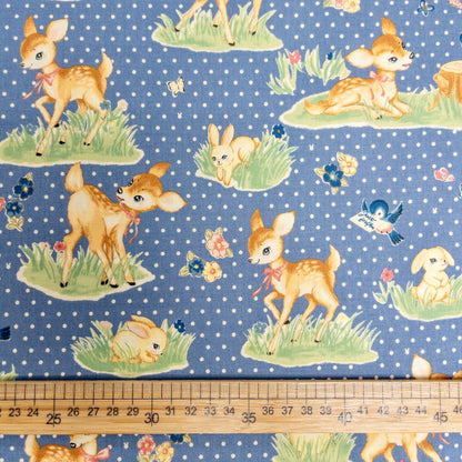 Japan | retro sika deer 復古梅花鹿 | cotton printed sheeting 純棉