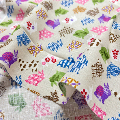 Japan | Japanese pattern rabbit 和風兔 | cotton printed dobby 純棉竹節