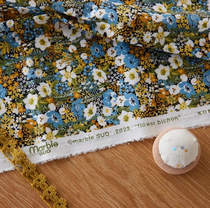 Marble SUD | flower bichon 比熊花海 | cotton linen printed sheeting 棉麻