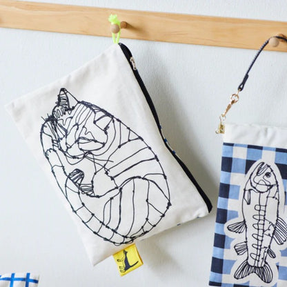 ＋HAyU fabric | HAyU CAT | cotton linen printed canvas 棉麻 (110x98cm)
