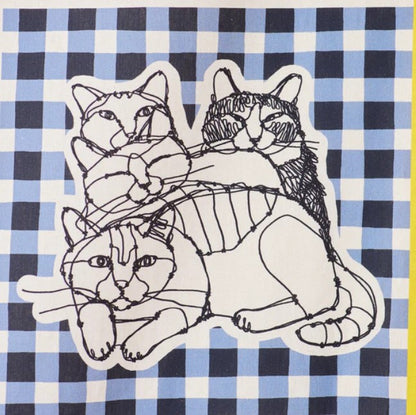 ＋HAyU fabric | HAyU CAT | cotton linen printed canvas 棉麻 (110x98cm)