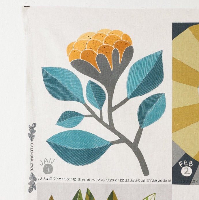 Japan | bookhou 2026 Fabric Calendar 布月曆 | cotton linen printed canvas 棉麻