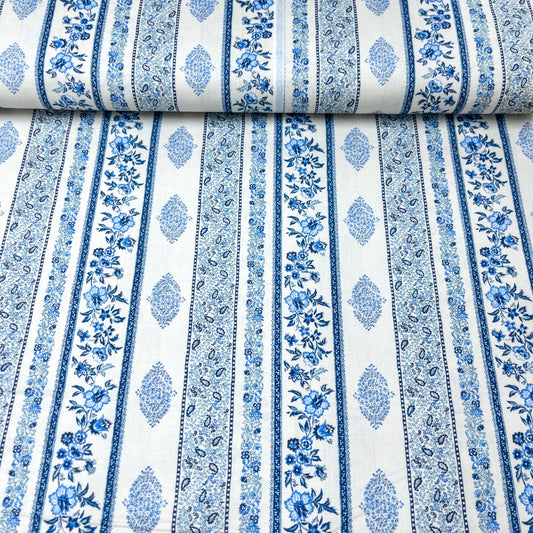 Japan | Ethnic pattern straight pattern 民族花圖案 - 拼直間紋 | cotton printed sheeting 純棉