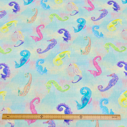 nora. | colorful seahorse 彩色海馬 | cotton printed sheeting 純棉