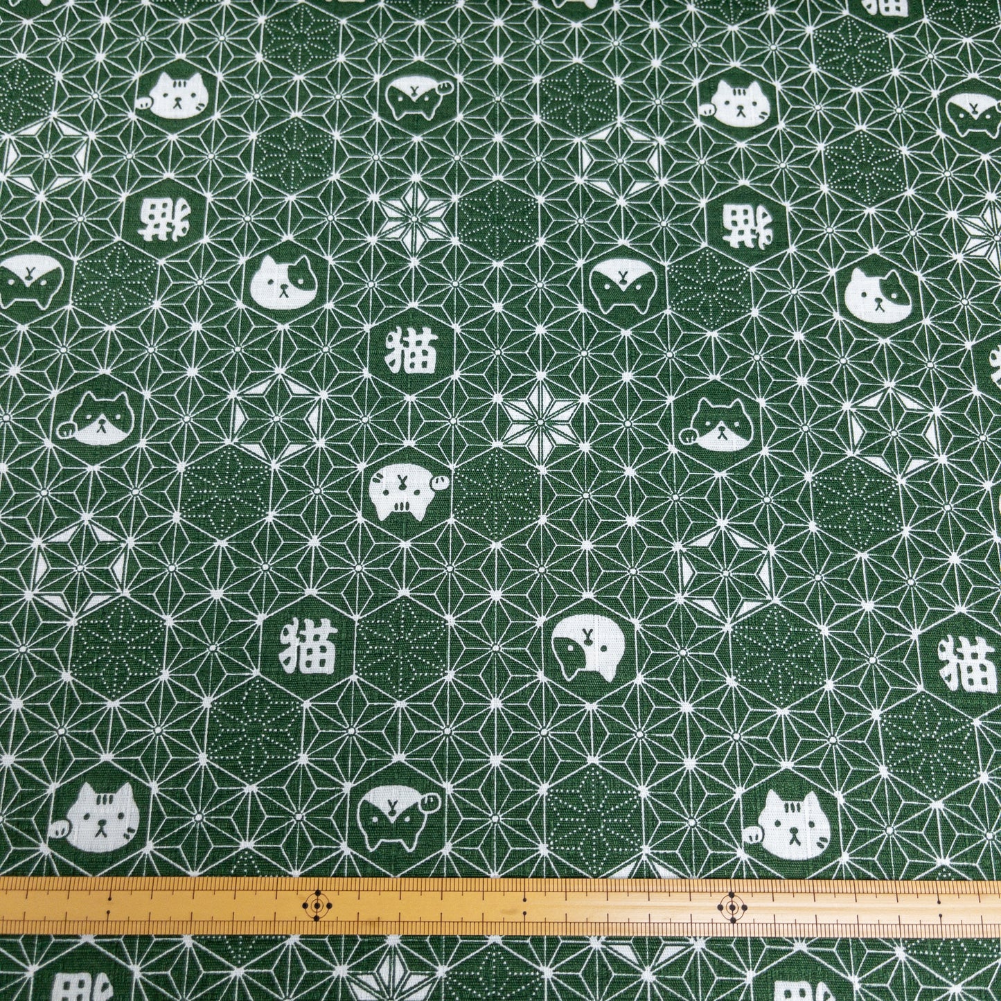 Japan | asanoha cat 麻の葉貓貓 | cotton printed dobby 竹節棉