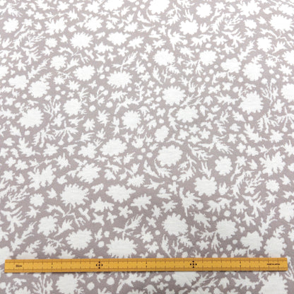 maffon | flowers & leaves cashmere ivory 花葉圖案 啡灰 | cotton jacquard knit 雙面純棉提花針織 - 160cm