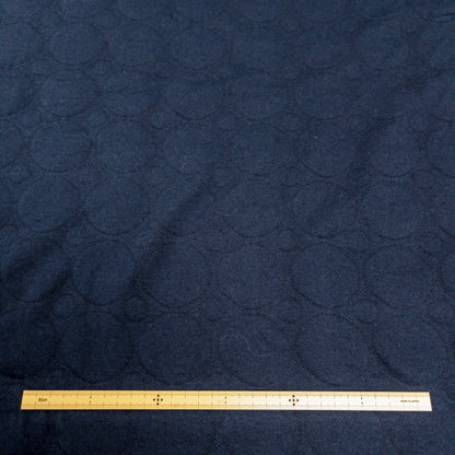 maffon | dot pattern black navy 簡約圓點 黑+藍 | cotton quilted jacquard knit 雙面純棉提花針織夾棉 - 160cm