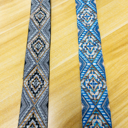 India | 菱形紋 4cm | embroidery webbing 刺繡帶