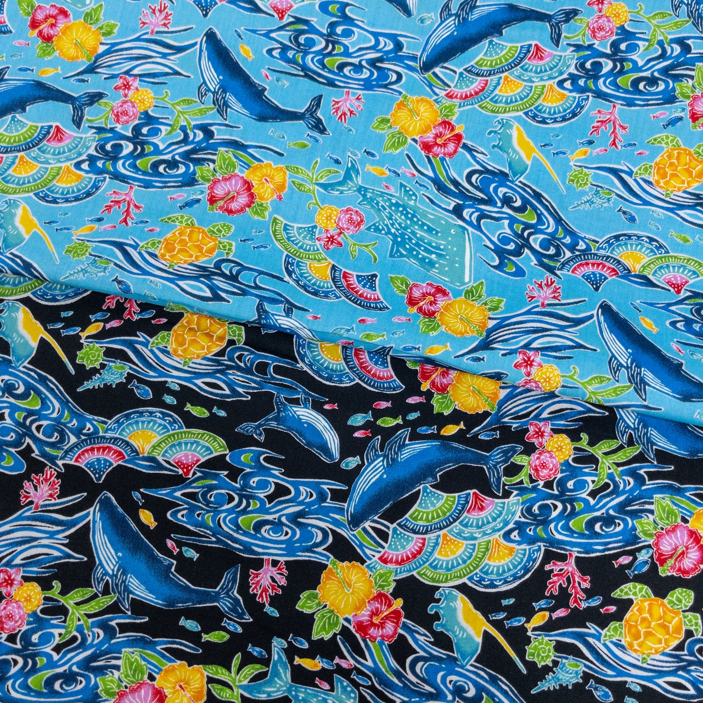 Japan | Okinawa whale 沖繩美麗海鯨魚 | cotton printed broad 純棉