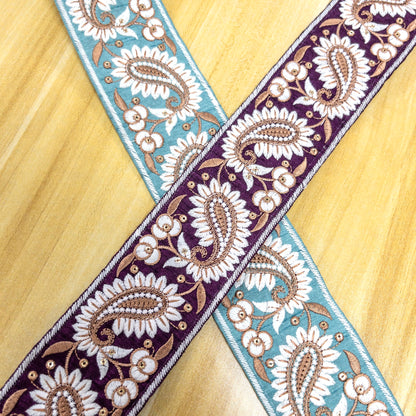 embroidery webbing 刺繡帶 | border paisley prints 邊框腰果花 6.3cm