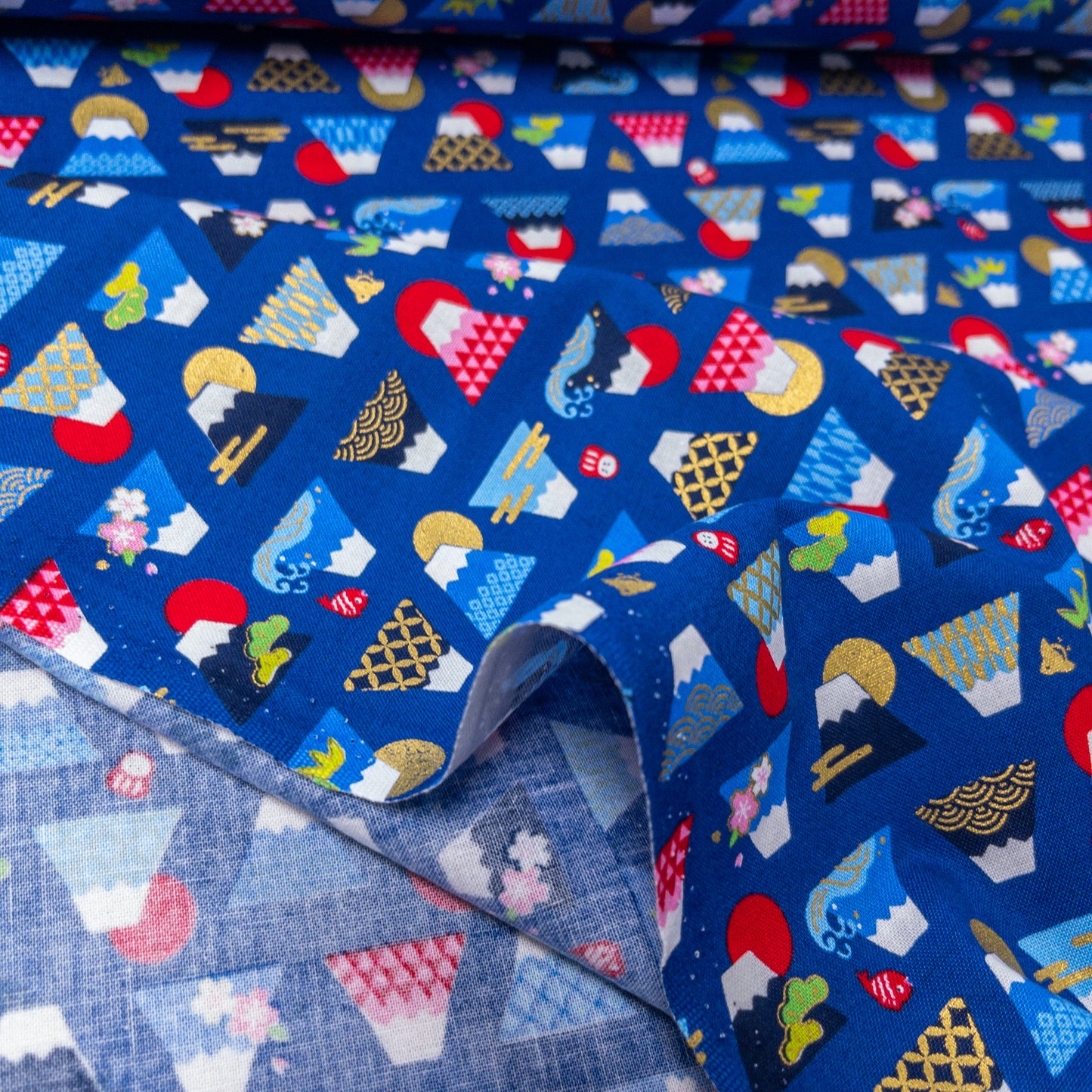 Japan | hot stamping fuji  燙金富士山圖案 | cotton printed sheeting