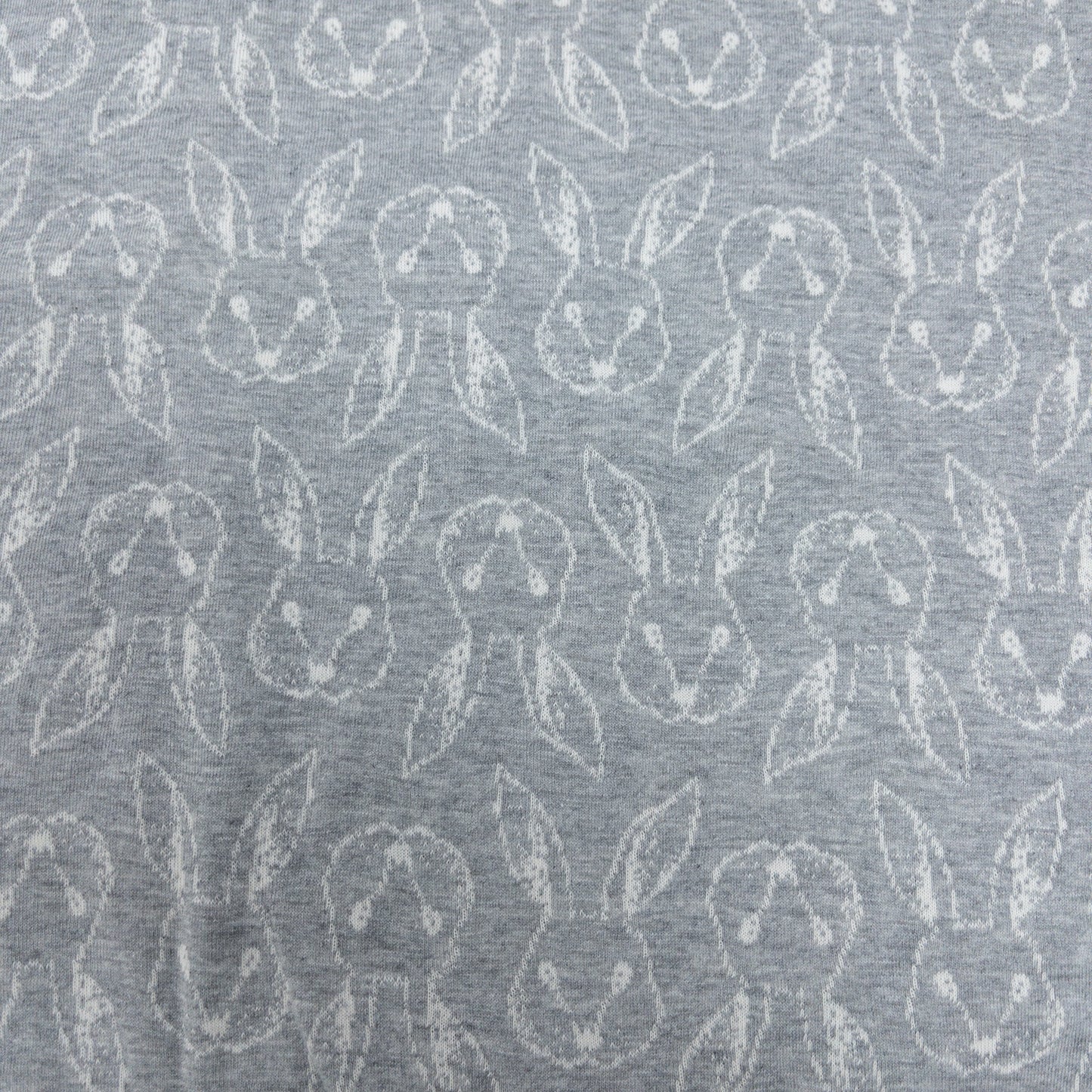 maffon | petit lapin grey ivory小兔子 灰+米色 | cotton jacquard knit 雙面純棉提花針織 160cm