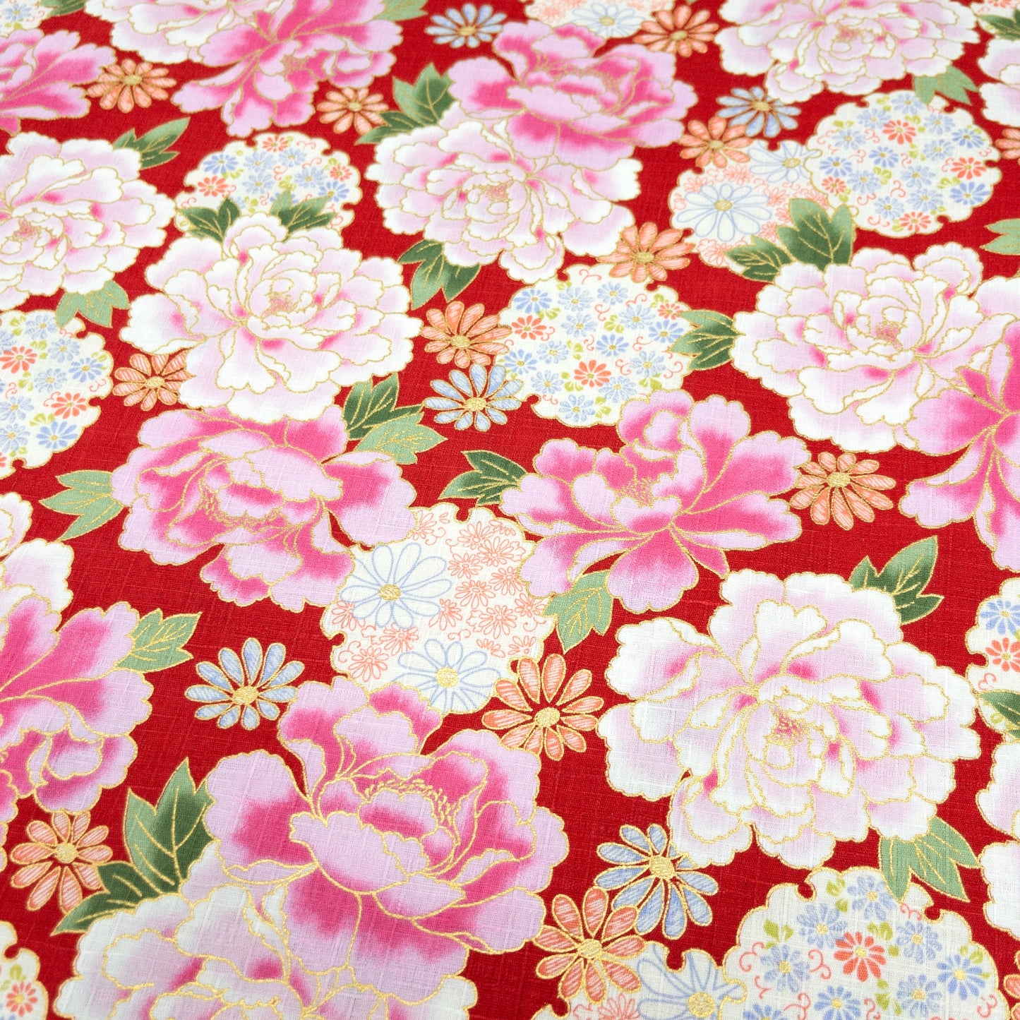 Japan | japanese bronzing flowers 和風燙金大粉花 | cotton printed poplin 竹節純棉