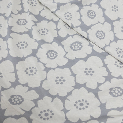 maffon | medium anemone flowers black ivory 北歐簡約中花 黑+米白 | cotton jacquard knit 雙面純棉提花針織 - 160cm