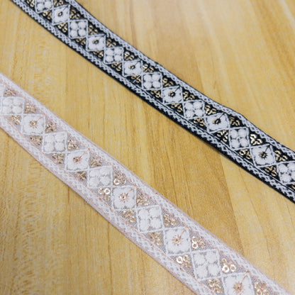 India | 小格紋 2.5cm | embroidery webbing 刺繡帶